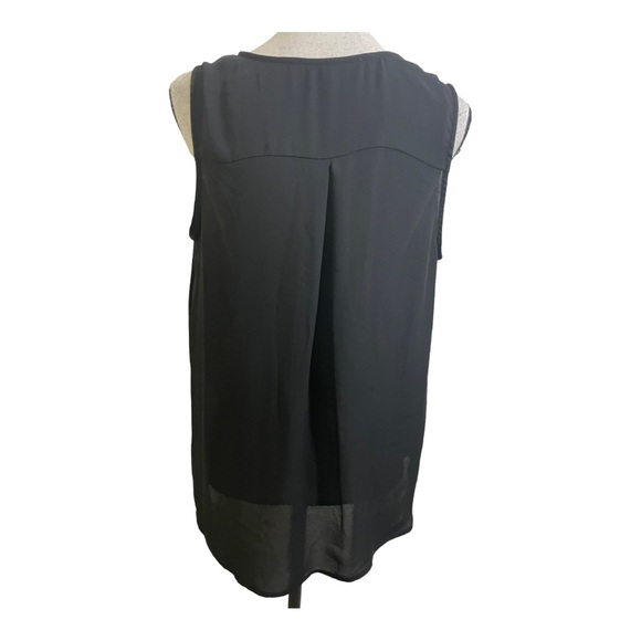 COCollective Concept womens blouse faux wrap sheer style. Black. Hi/Lo Medium - Picture 6 of 10